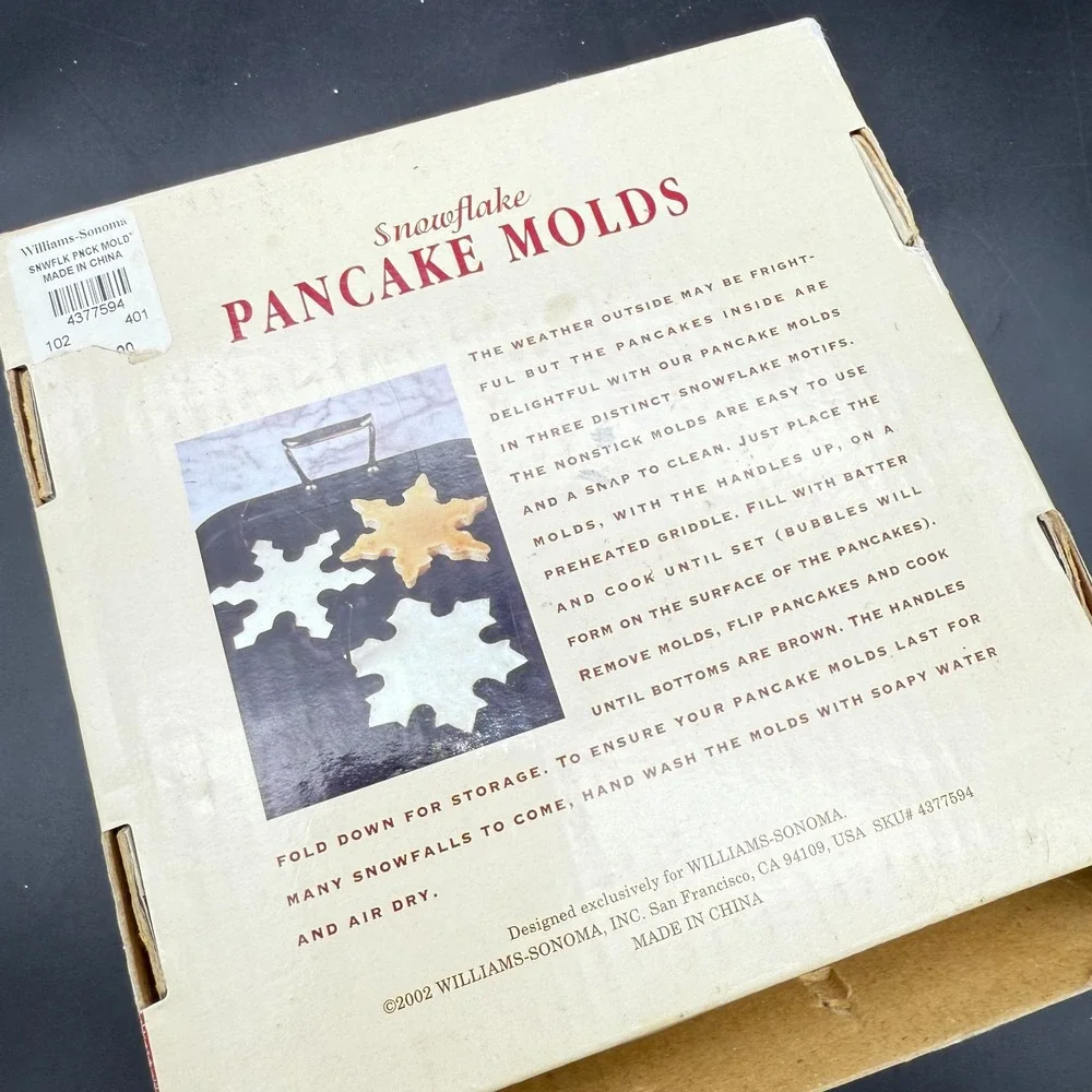 Maple Leaf Pancake Mold Williams Sonoma 3 set non stick metal Handle 2003 New‎